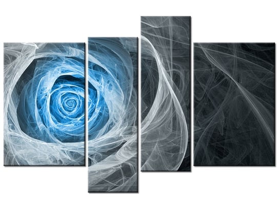 Obraz Błękitna róża fraktalna, 4 elementy, 130x85 cm Oobrazy