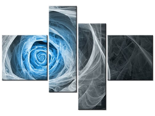 Obraz Błękitna róża fraktalna, 4 elementy, 130x90 cm Oobrazy
