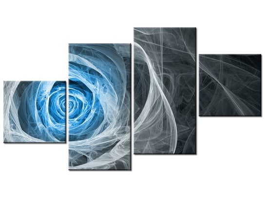 Obraz Błękitna róża fraktalna, 4 elementy, 160x90 cm Oobrazy
