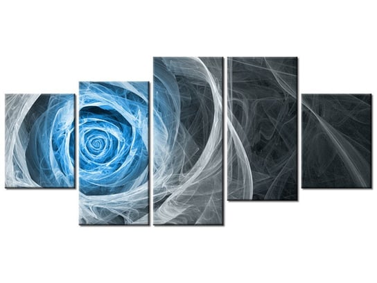Obraz Błękitna róża fraktalna, 5 elementów, 150x70 cm Oobrazy