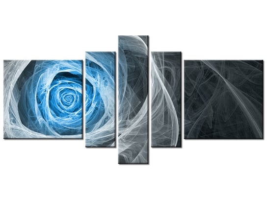 Obraz Błękitna róża fraktalna, 5 elementów, 160x80 cm Oobrazy
