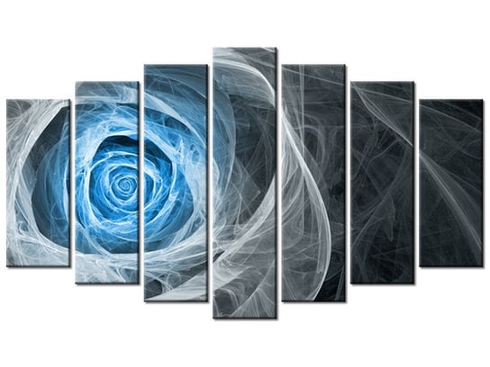 Obraz Błękitna róża fraktalna, 7 elementów, 140x80 cm Oobrazy