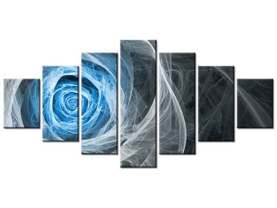 Obraz Błękitna róża fraktalna, 7 elementów, 210x100 cm Oobrazy