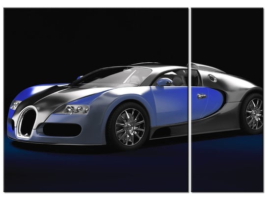 Obraz Błękitne Bugatti Veyron, 2 elementy, 70x50 cm Oobrazy