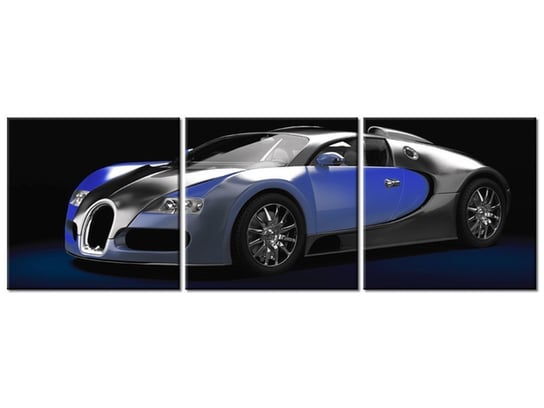 Obraz Błękitne Bugatti Veyron, 3 elementy, 120x40 cm Oobrazy
