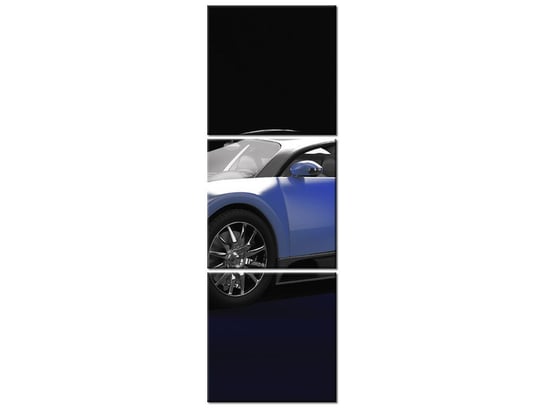 Obraz Błękitne Bugatti Veyron, 3 elementy, 30x90 cm Oobrazy