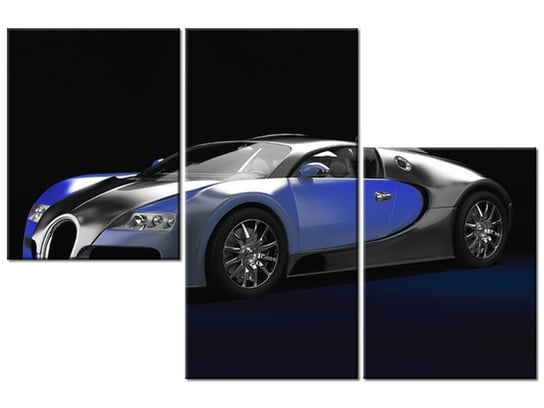 Obraz Błękitne Bugatti Veyron, 3 elementy, 90x60 cm Oobrazy
