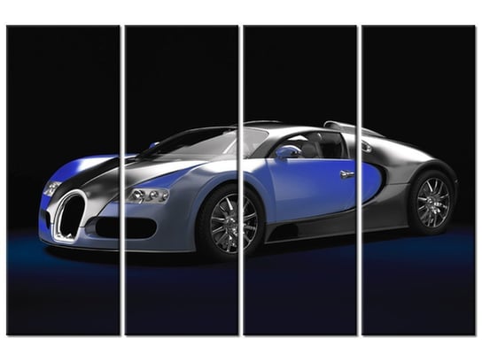 Obraz Błękitne Bugatti Veyron, 4 elementy, 120x80 cm Oobrazy