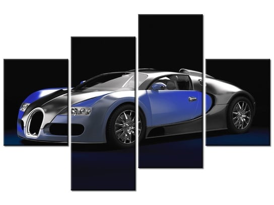 Obraz Błękitne Bugatti Veyron, 4 elementy, 120x80 cm Oobrazy