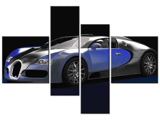 Obraz Błękitne Bugatti Veyron, 4 elementy, 130x90 cm Oobrazy