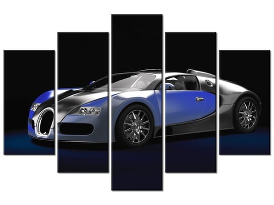 Obraz Błękitne Bugatti Veyron, 5 elementów, 150x100 cm Oobrazy