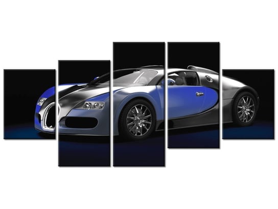 Obraz Błękitne Bugatti Veyron, 5 elementów, 150x70 cm Oobrazy