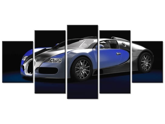Obraz Błękitne Bugatti Veyron, 5 elementów, 150x70 cm Oobrazy