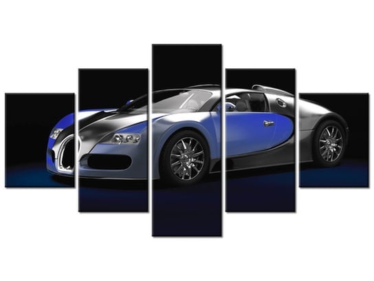 Obraz Błękitne Bugatti Veyron, 5 elementów, 150x80 cm Oobrazy