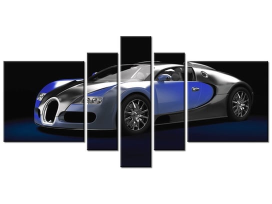 Obraz Błękitne Bugatti Veyron, 5 elementów, 160x80 cm Oobrazy