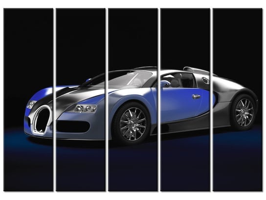 Obraz Błękitne Bugatti Veyron, 5 elementów, 225x160 cm Oobrazy