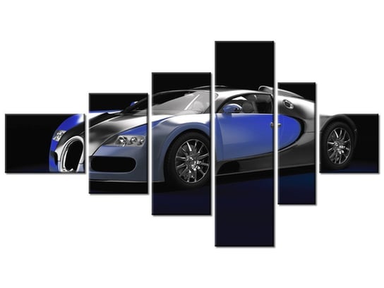 Obraz Błękitne Bugatti Veyron, 6 elementów, 180x100 cm Oobrazy