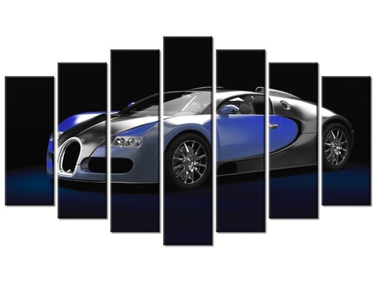 Obraz Błękitne Bugatti Veyron, 7 elementów, 140x80 cm Oobrazy