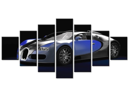 Obraz Błękitne Bugatti Veyron, 7 elementów, 210x100 cm Oobrazy