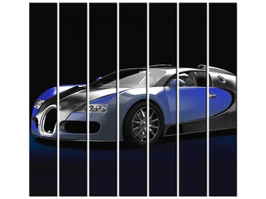 Obraz Błękitne Bugatti Veyron, 7 elementów, 210x195 cm Oobrazy