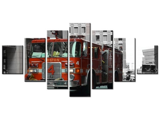 Obraz Bostoński wóz strażacki - Brett Levin, 7 elementów, 210x100 cm Oobrazy