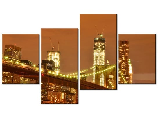Obraz Brooklyn Bridge i WTC, 4 elementy, 120x70 cm Oobrazy