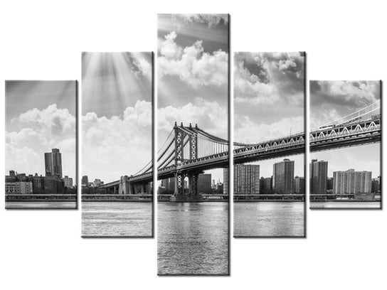 Obraz, Brooklyn Nowy Jork, 5 elementów, 100x70 cm Oobrazy