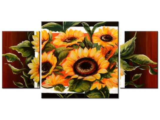 Obraz, Bujne słoneczniki, 3 elementy, 80x40 cm Oobrazy