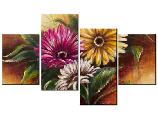 Obraz Bukiet kwiatów, 4 elementy, 120x70 cm Oobrazy