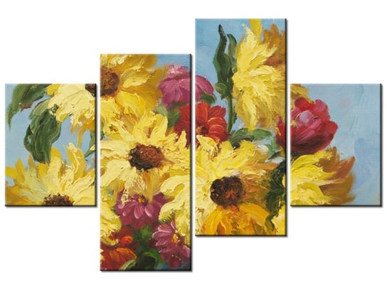 Obraz Bukiet kwiatów, 4 elementy, 120x80 cm Oobrazy