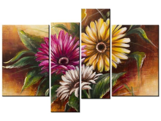 Obraz Bukiet kwiatów, 4 elementy, 130x85 cm Oobrazy
