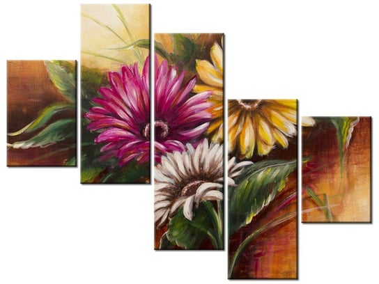 Obraz Bukiet kwiatów, 5 elementów, 100x75 cm Oobrazy