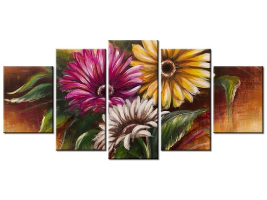 Obraz, Bukiet kwiatów, 5 elementów, 150x70 cm Oobrazy