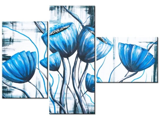 Obraz Bukiet niebieskich maków, 3 elementy, 100x70 cm Oobrazy
