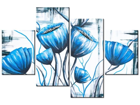 Obraz Bukiet niebieskich maków, 4 elementy, 120x80 cm Oobrazy