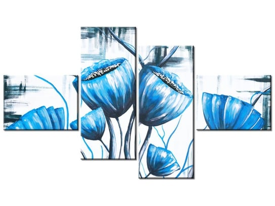 Obraz Bukiet niebieskich maków, 4 elementy, 140x80 cm Oobrazy