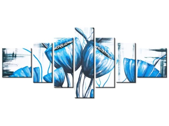 Obraz Bukiet niebieskich maków, 7 elementów, 160x70 cm Oobrazy