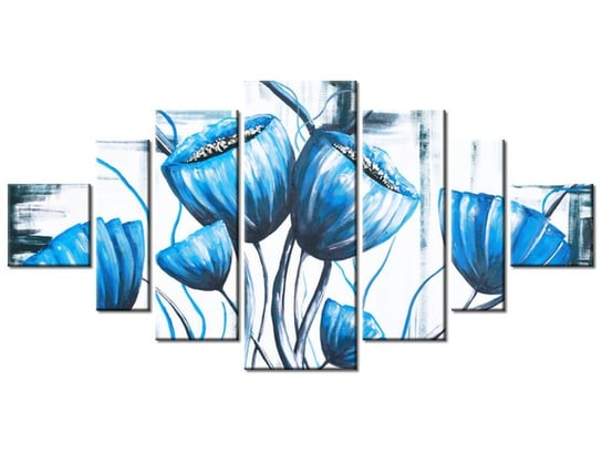 Obraz Bukiet niebieskich maków, 7 elementów, 200x100 cm Oobrazy