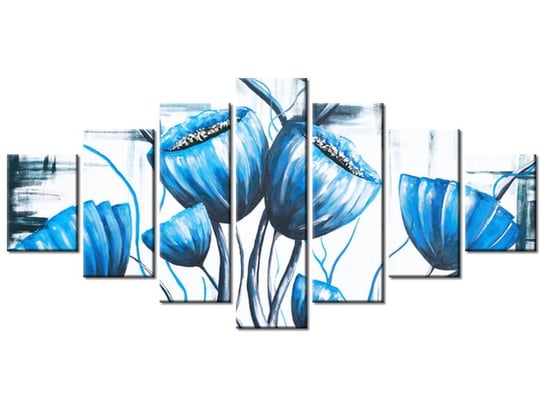 Obraz Bukiet niebieskich maków, 7 elementów, 210x100 cm Oobrazy
