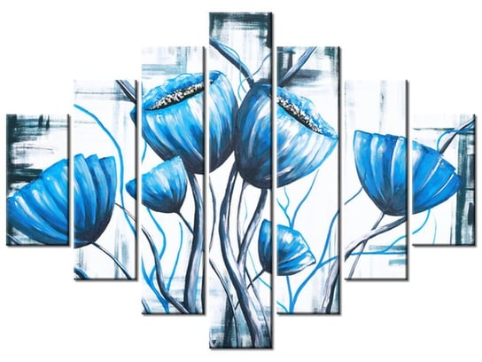 Obraz Bukiet niebieskich maków, 7 elementów, 210x150 cm Oobrazy