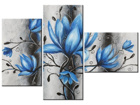 Obraz Bukiet turkusowych magnolii, 3 elementy, 100x70 cm Oobrazy