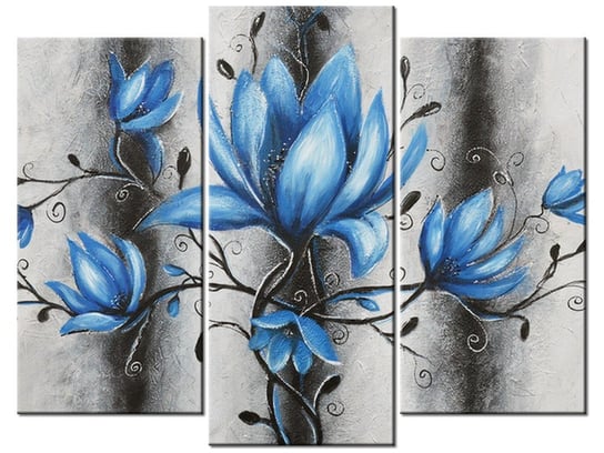 Obraz Bukiet turkusowych magnolii, 3 elementy, 90x70 cm Oobrazy
