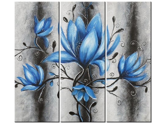 Obraz Bukiet turkusowych magnolii, 3 elementy, 90x80 cm Oobrazy