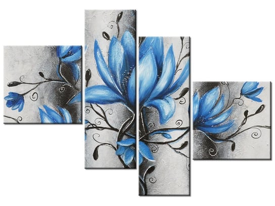 Obraz Bukiet turkusowych magnolii, 4 elementy, 100x70 cm Oobrazy