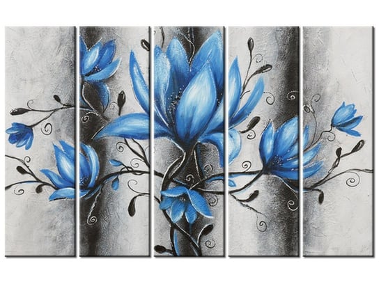 Obraz Bukiet turkusowych magnolii, 5 elementów, 100x63 cm Oobrazy