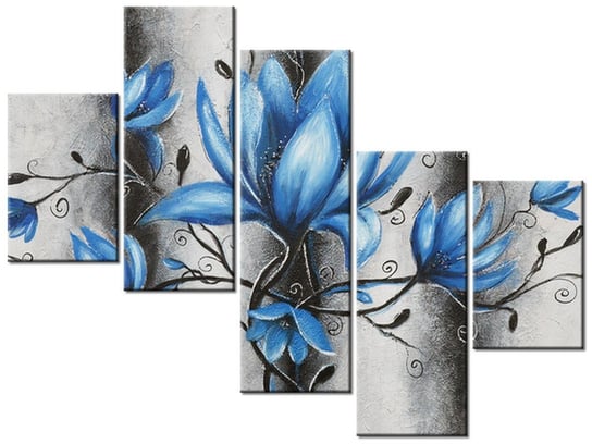 Obraz Bukiet turkusowych magnolii, 5 elementów, 100x75 cm Oobrazy