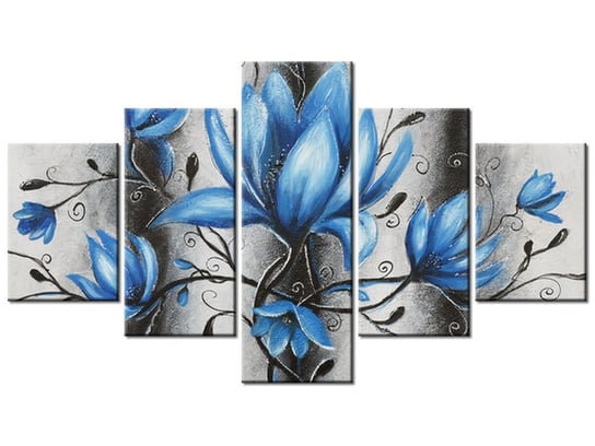 Obraz Bukiet turkusowych magnolii, 5 elementów, 125x70 cm Oobrazy