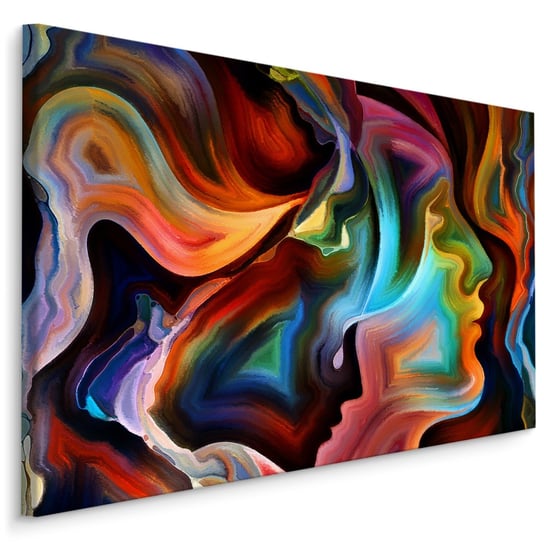 Obraz CANVAS Abstrakcyjne Kolorowe Twarze 3D Dekoracja Ścienna 120cm x 80cm Muralo
