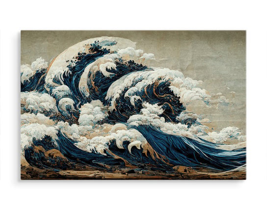 Obraz Canvas Do Salonu Ocean Morze Styl Japoński 3D Krajobraz 40cm X 30cm Muralo