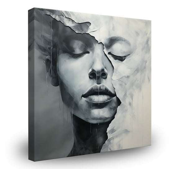 Obraz Canvas Do Sypialni Kobiecy Portret Abstrakcja Beton 30Cm X 30Cm Muralo